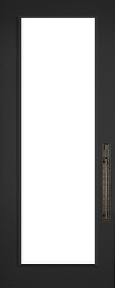 leaded glass door insert shown in an 8 foot grey door installed yorba Linda Orange County CA
