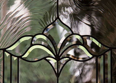 Glass door insert beveled cluster waldorf design